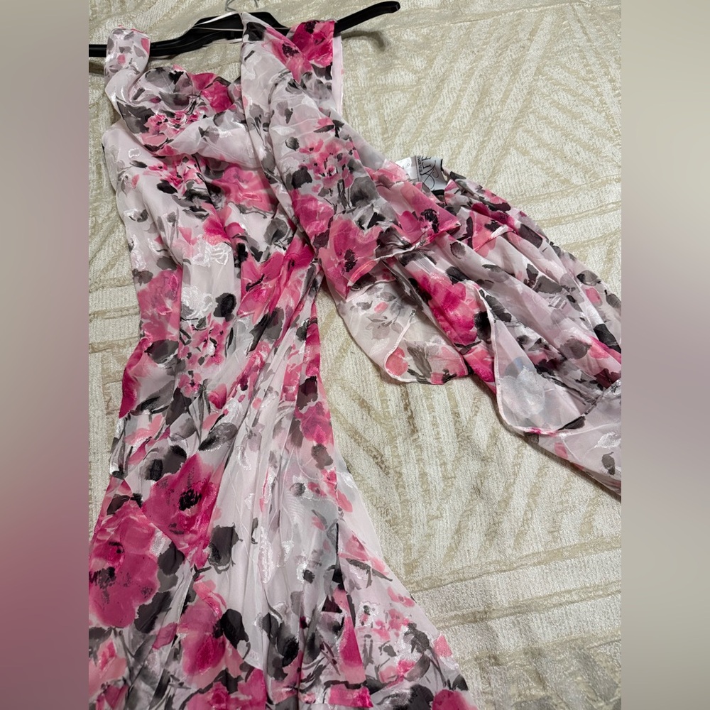 NWT Alex Evenings Sleeveless Floral Cowl Neck‎ Gown With Shaw Size 4 - Picture 7 of 11